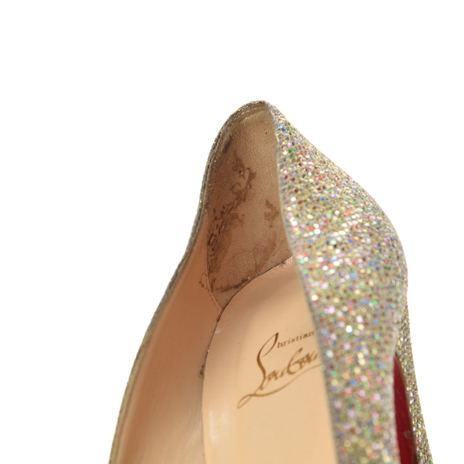 Christian Louboutin Glitter Bibi 140 Pumps 39.5 Gold 10 of 18