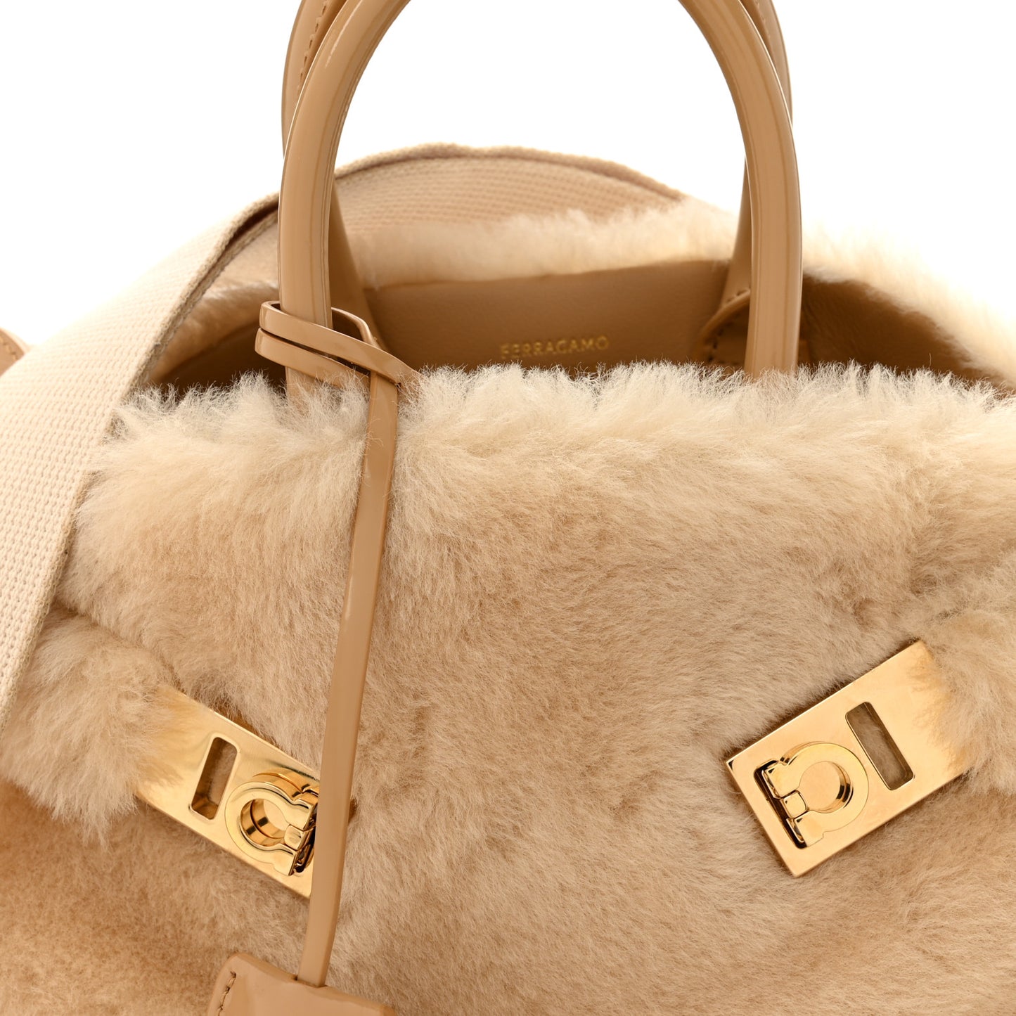 Merino Smooth Calfskin Mini Hug Bag Natural Nude