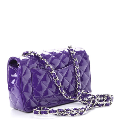 Chanel Patent Quilted Mini Rectangular Flap Purple 3 of 8
