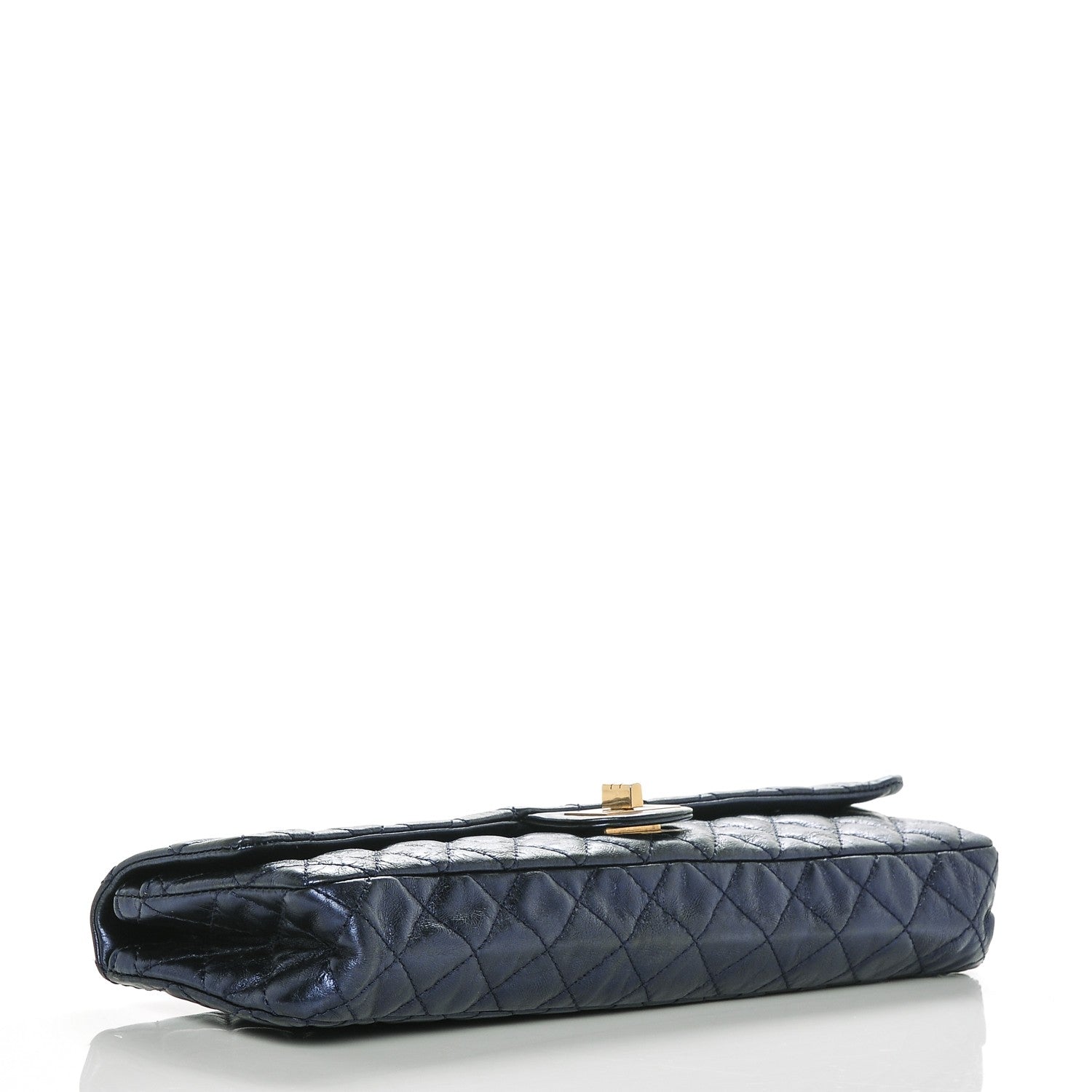Chanel Metallic Calfskin 2.55 Reissue East West Clutch Blue 4 of 7
