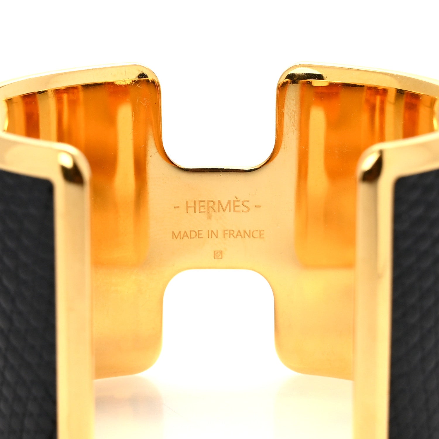 Hermes Lizard Olympe Cuff Bracelet Black 4 of 5