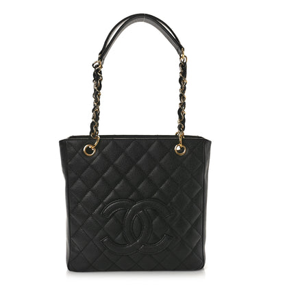 Chanel Caviar Quilted Petit Shopping Tote PST Black 1 of 9