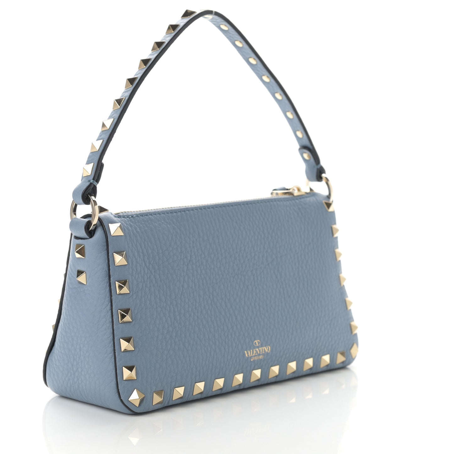 Pebbled Calfskin Small Rockstud Flip Lock Shoulder Bag Niagara