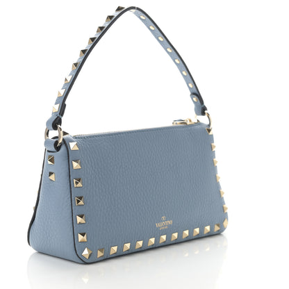Valentino Garavani Pebbled Calfskin Small Rockstud Flip Lock Shoulder Bag Niagara 3 of 7
