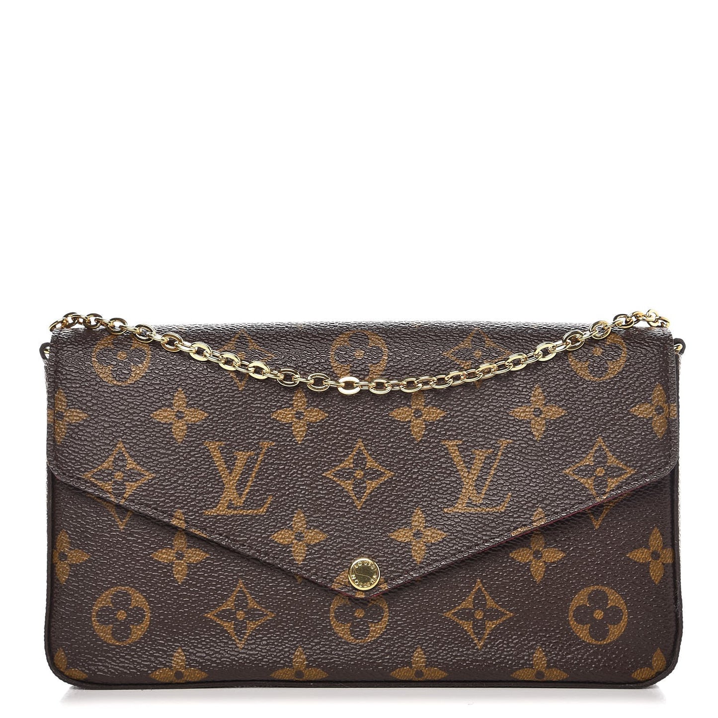 Monogram Pochette Felicie Chain Wallet Fuchsia