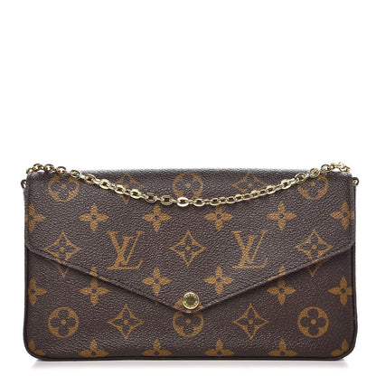 Louis Vuitton Monogram Pochette Felicie Chain Wallet Fuchsia 1 of 9