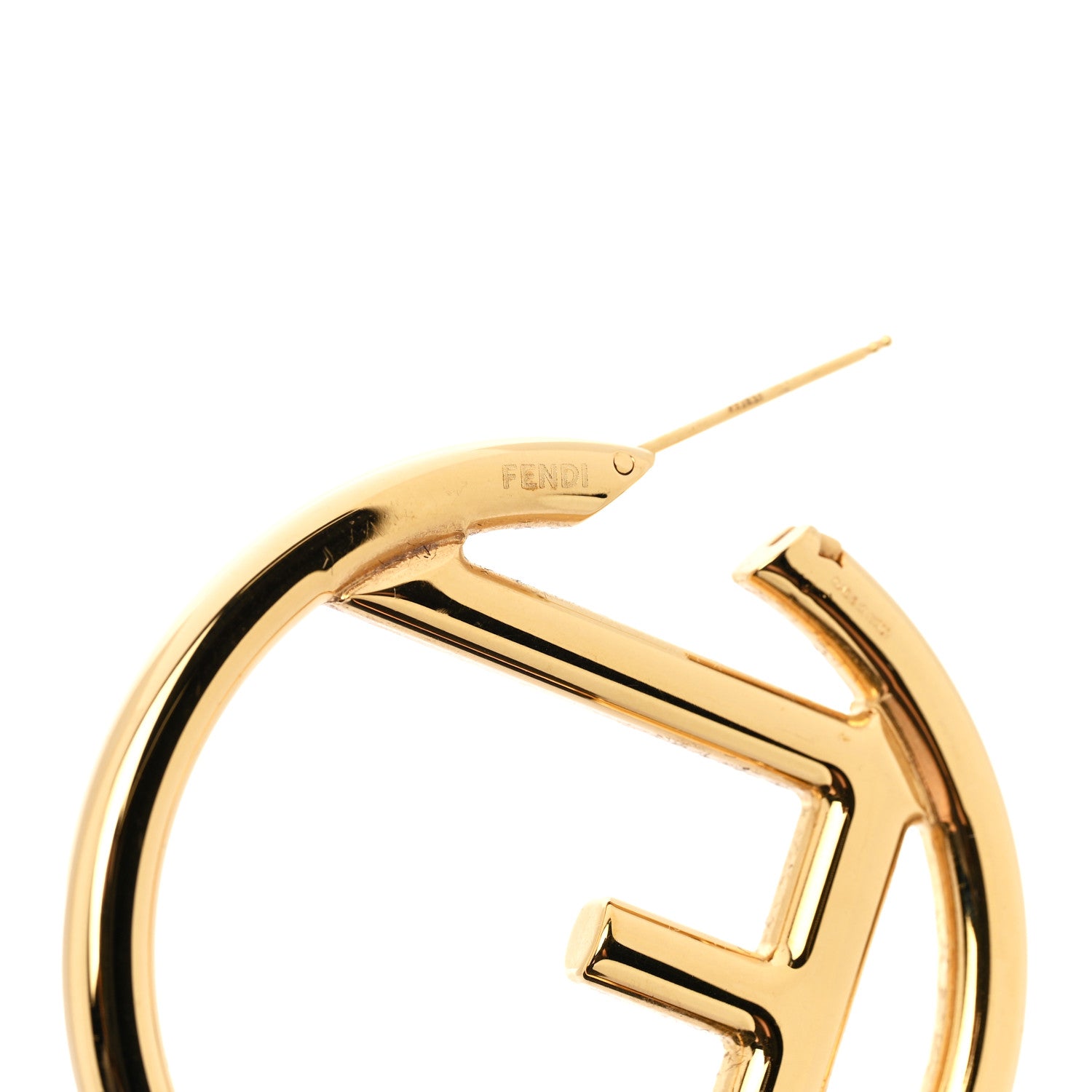 Fendi Metal FF Hoop Earrings Gold Silver 4 of 6