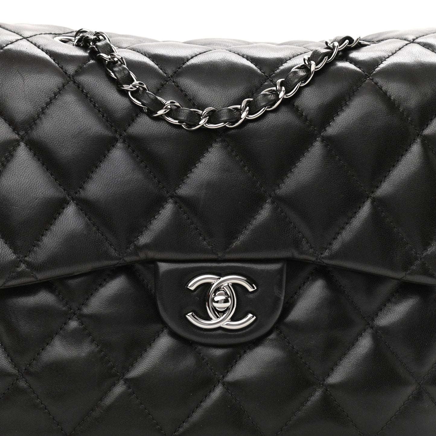 Lambskin Quilted Chanel 3 Large Flap Black