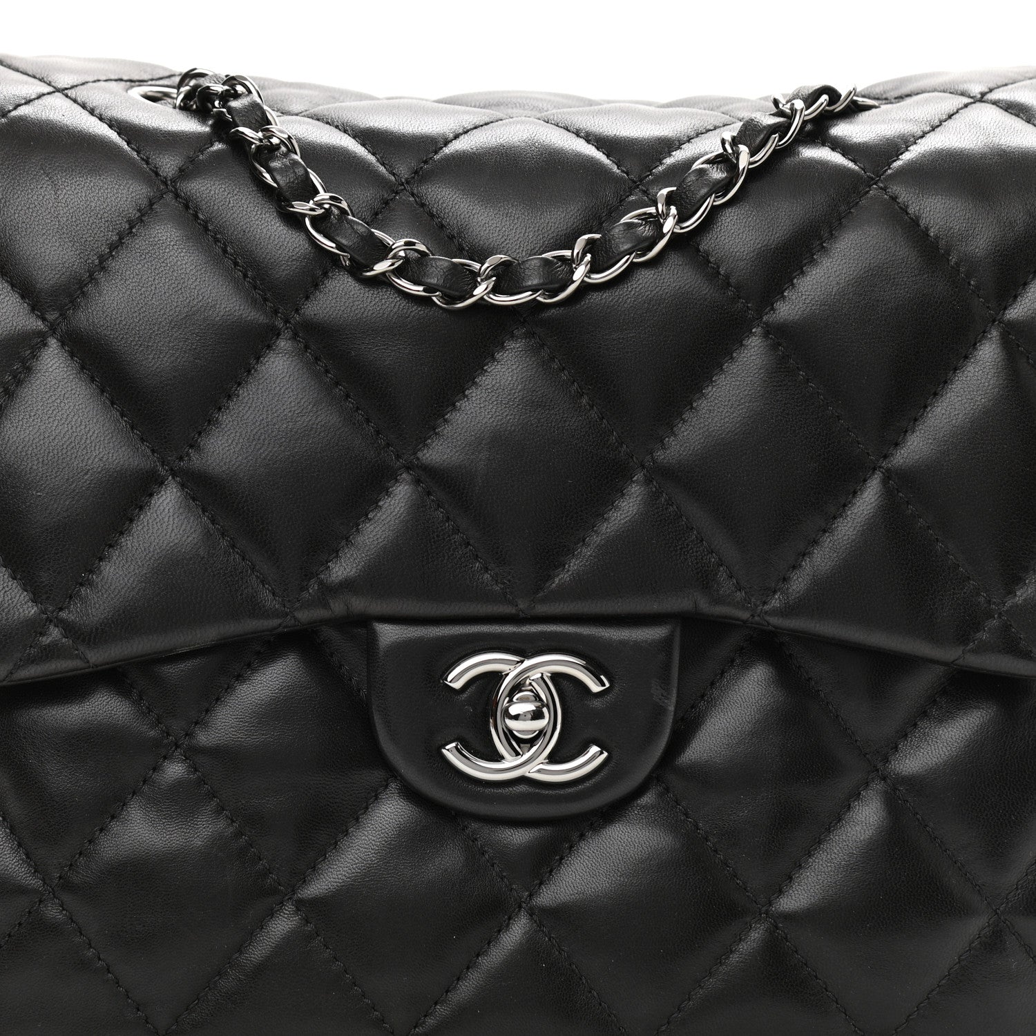 Chanel Lambskin Quilted Chanel 3 Large Flap Black 7 of 10