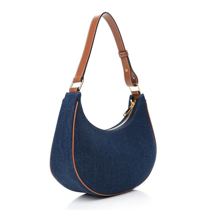 Celine Denim Ava Shoulder Bag Navy Tan 2 of 4