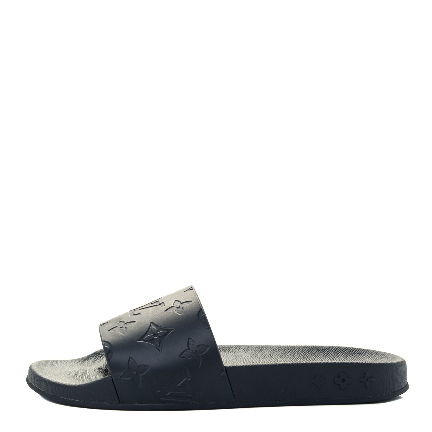 Rubber Embossed Monogram Mens Waterfront Mules 6 Black