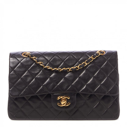 Chanel Lambskin Quilted Medium Double Flap Black 1 of 9