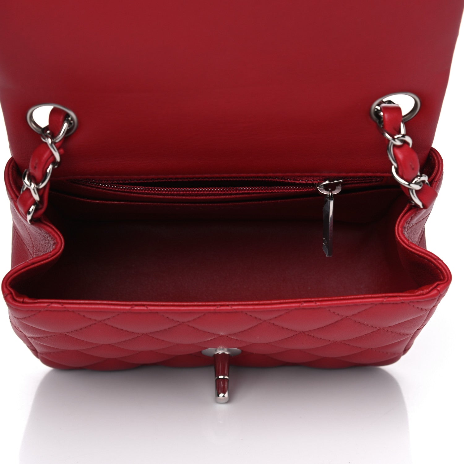Chanel Lambskin Quilted Mini Square Flap Red 4 of 5