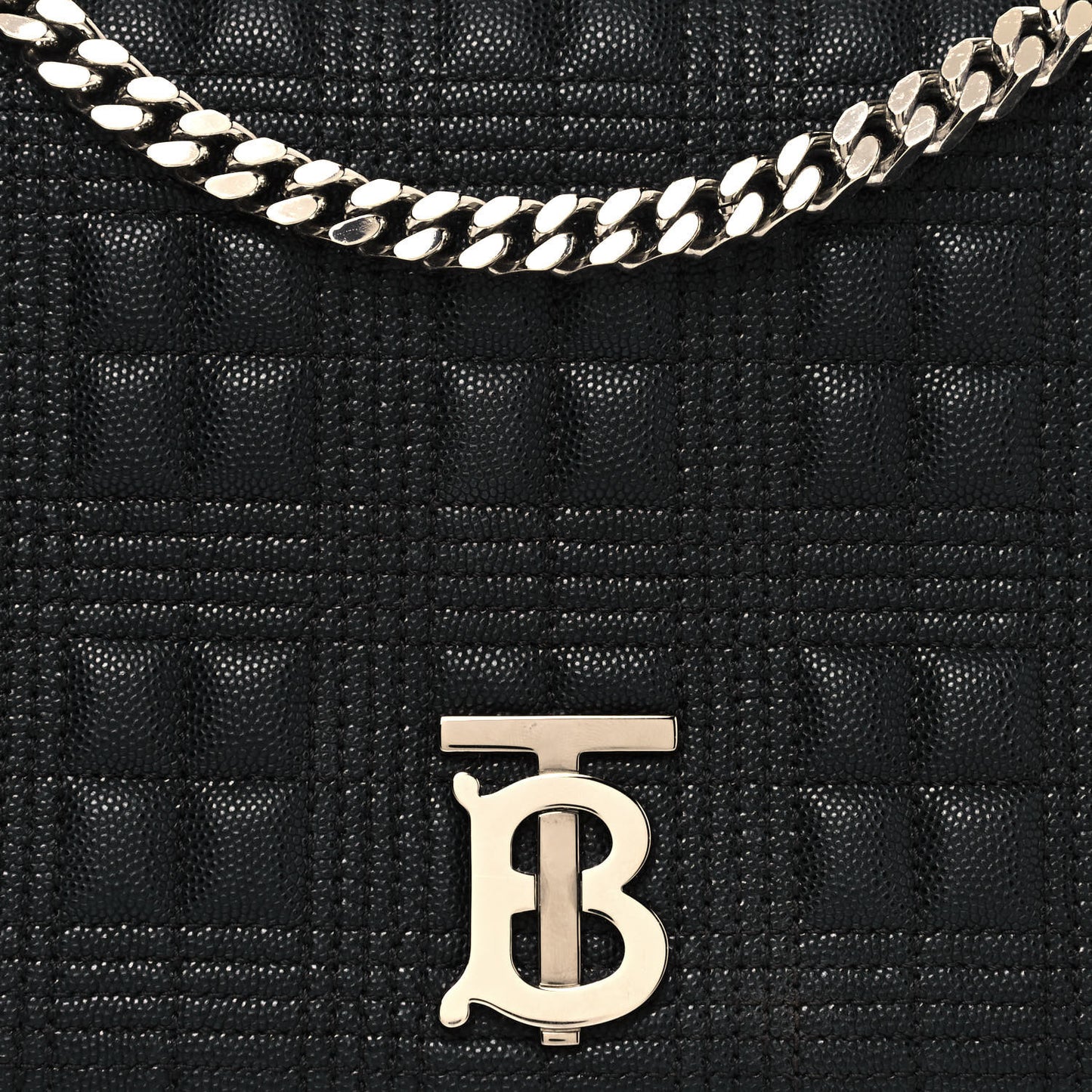 Grainy Calfskin Quilted Medium Lola Bag Black