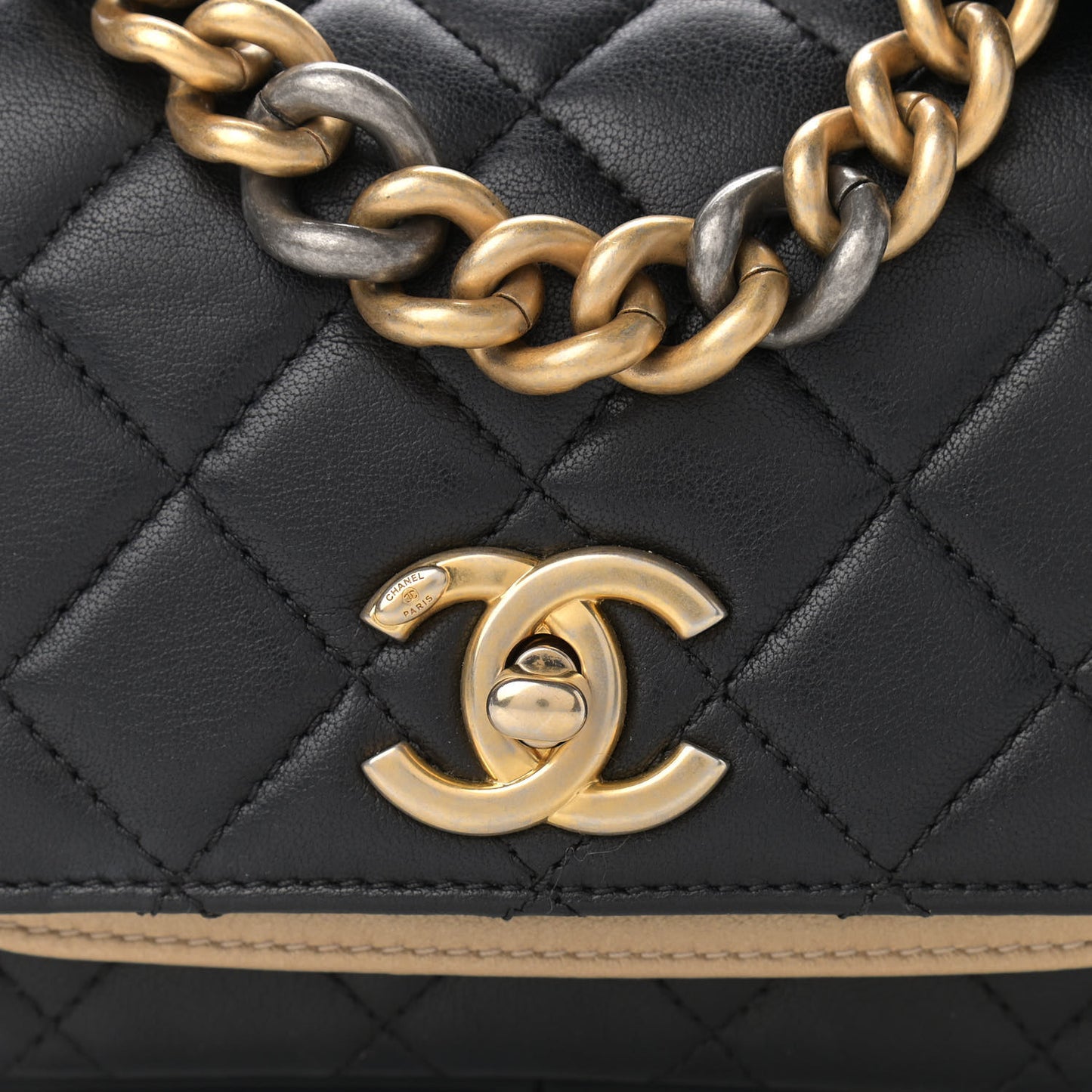 Lambskin Quilted Small Camellia Flower Flap Black