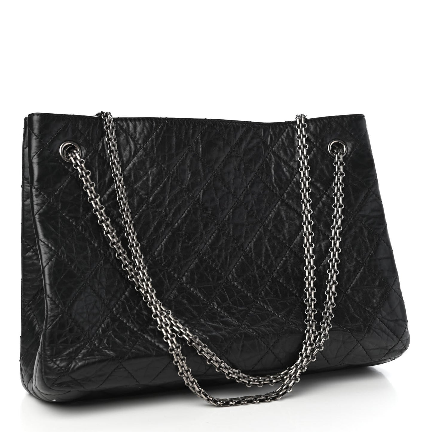 Aged Calfskin Quilted Reissue 2.55 Tote Black