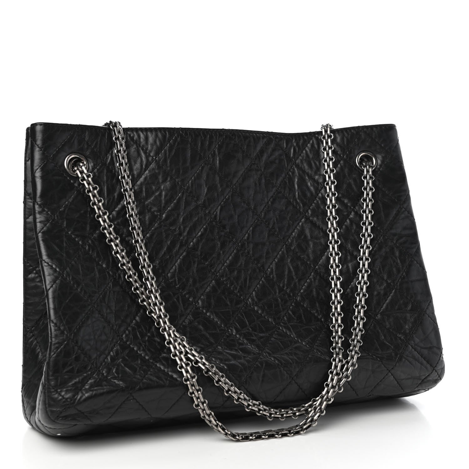 Chanel Aged Calfskin Quilted Reissue 2.55 Tote Black 3 of 10