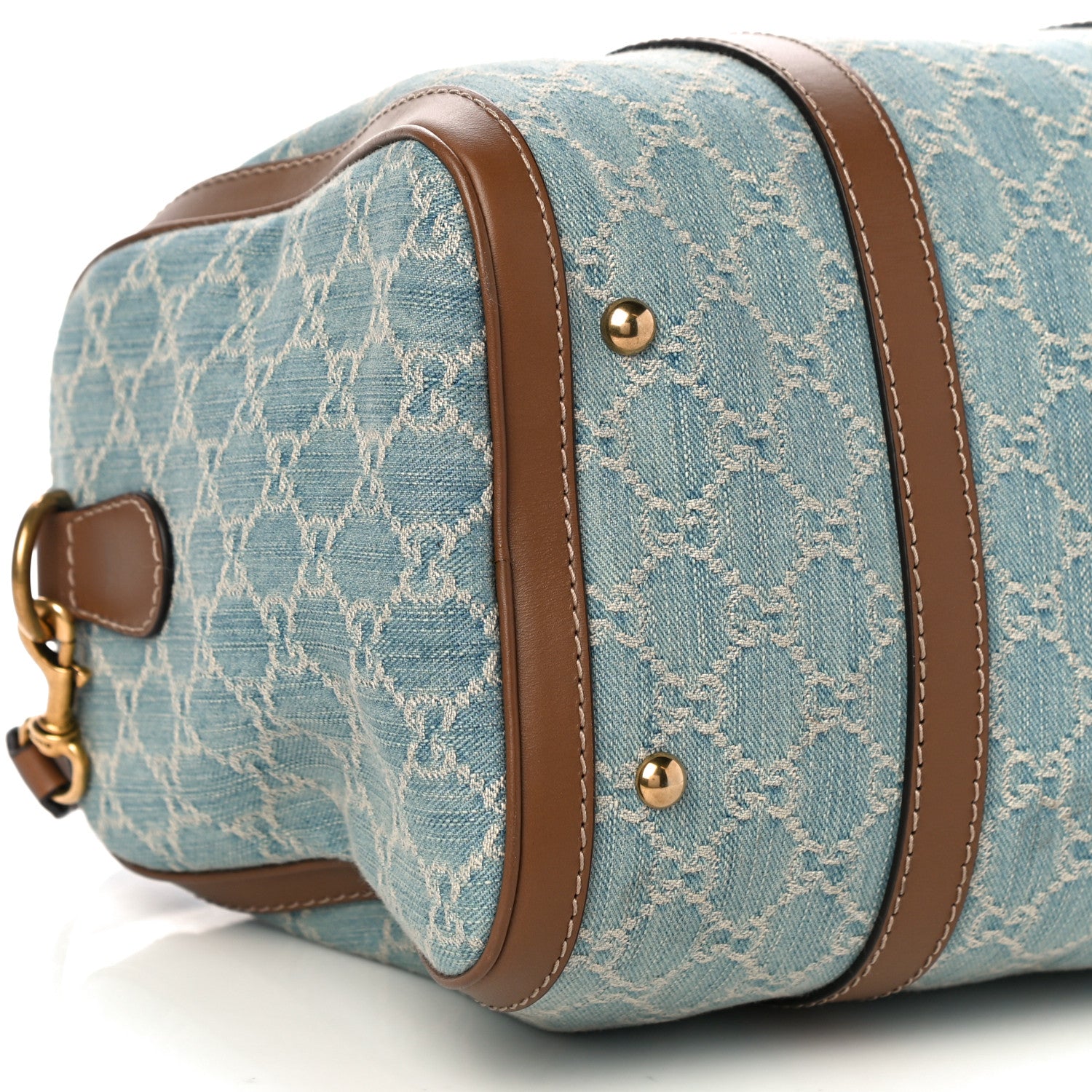 Gucci Denim Monogram Medium Joy Boston Blue 11 of 12