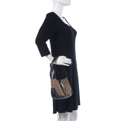 Gucci Monogram Web Small Jackie O Hobo Dark Brown 2 of 12