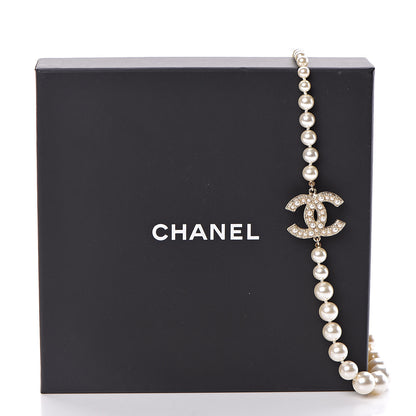 Chanel Graduated Pearl Crystal CC Short Necklace Gold 5 of 5