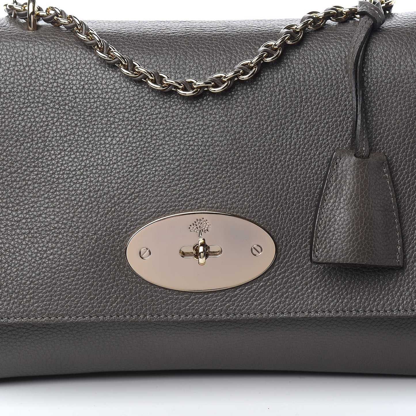 Small Classic Grain Calfskin Medium Lily Flap Grey