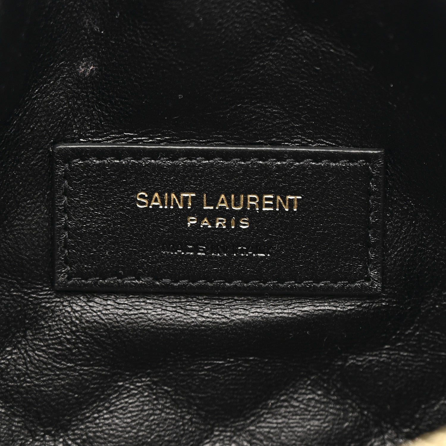 Saint Laurent Lambskin Quilted Gaby Zipped Pouch Dark Cork 6 of 11
