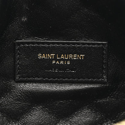 Saint Laurent Lambskin Quilted Gaby Zipped Pouch Dark Cork 6 of 11