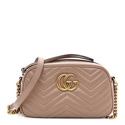 Gucci Calfskin Matelasse Small GG Marmont Chain Shoulder Bag Porcelain Rose 1 of 10