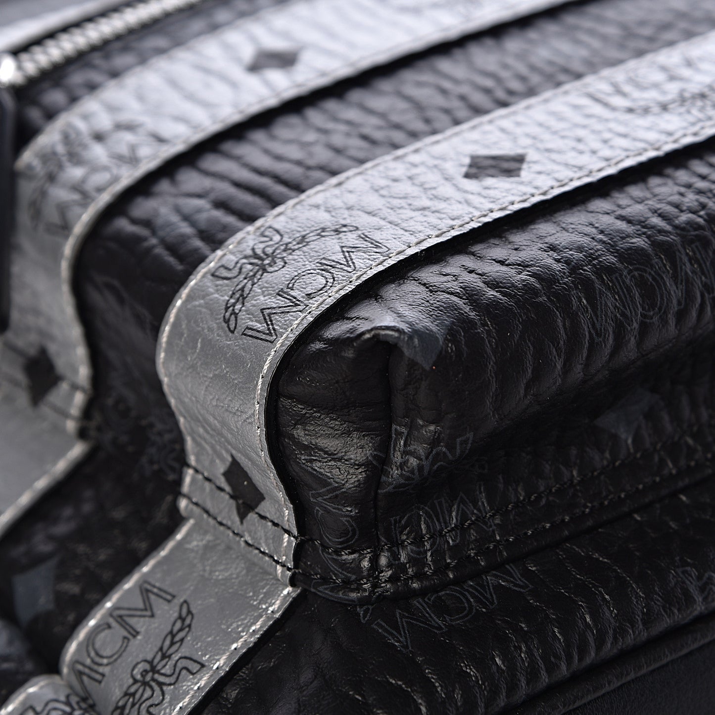 Metallic Visetos Striped Medium Stark Backpack Silver Black