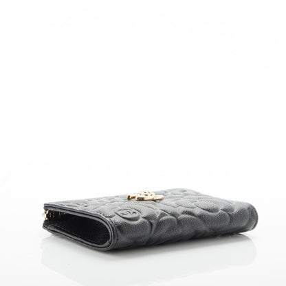 Chanel Caviar Camellia Embossed Key Holder Case Black 4 of 7