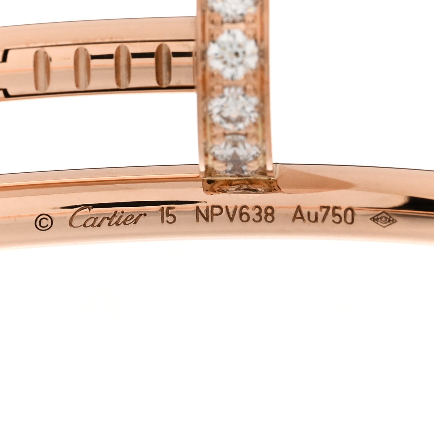 18K Pink Gold Diamond Juste Un Clou Bracelet 15