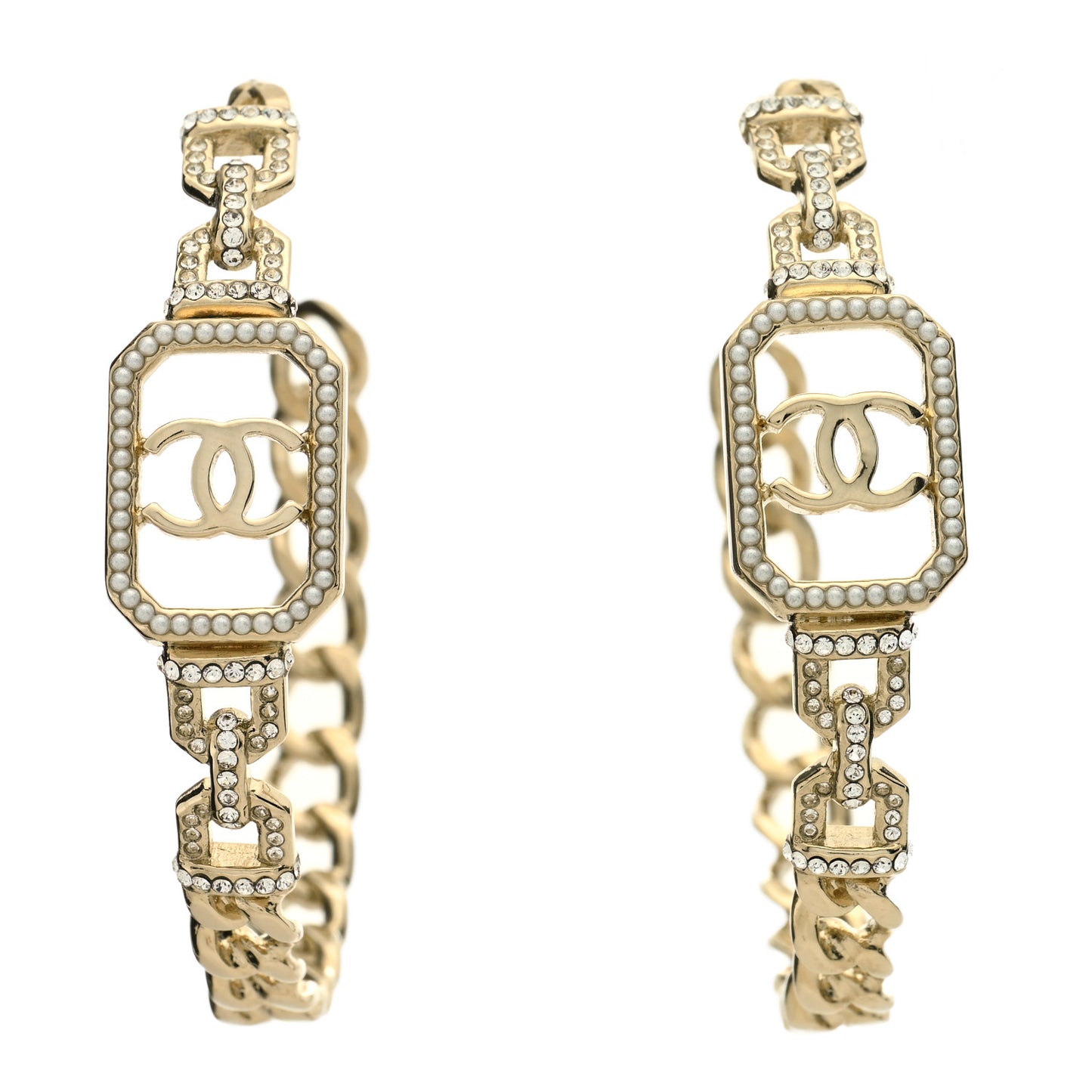 Crystal CC Vendome Hoop Earrings Gold