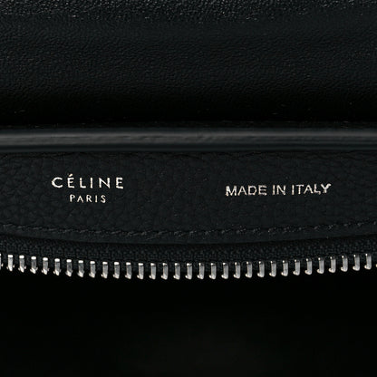 Celine Drummed Calfskin Suede Small Trapeze Black 8 of 9