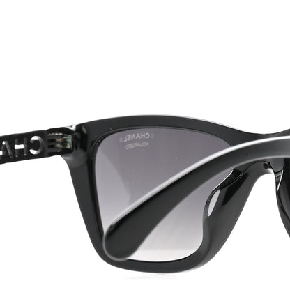 Chanel Acetate Metal Polarized Rectangle Sunglasses 5442 Black 7 of 8