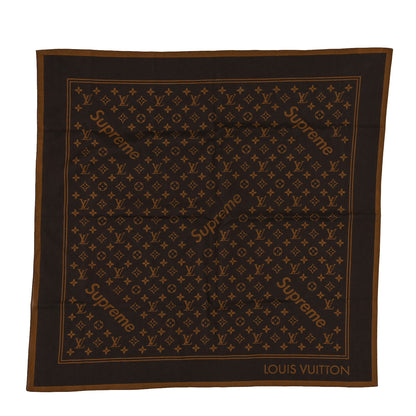 Louis Vuitton X Supreme Cotton Monogram Bandana Scarf Brown 1 of 3