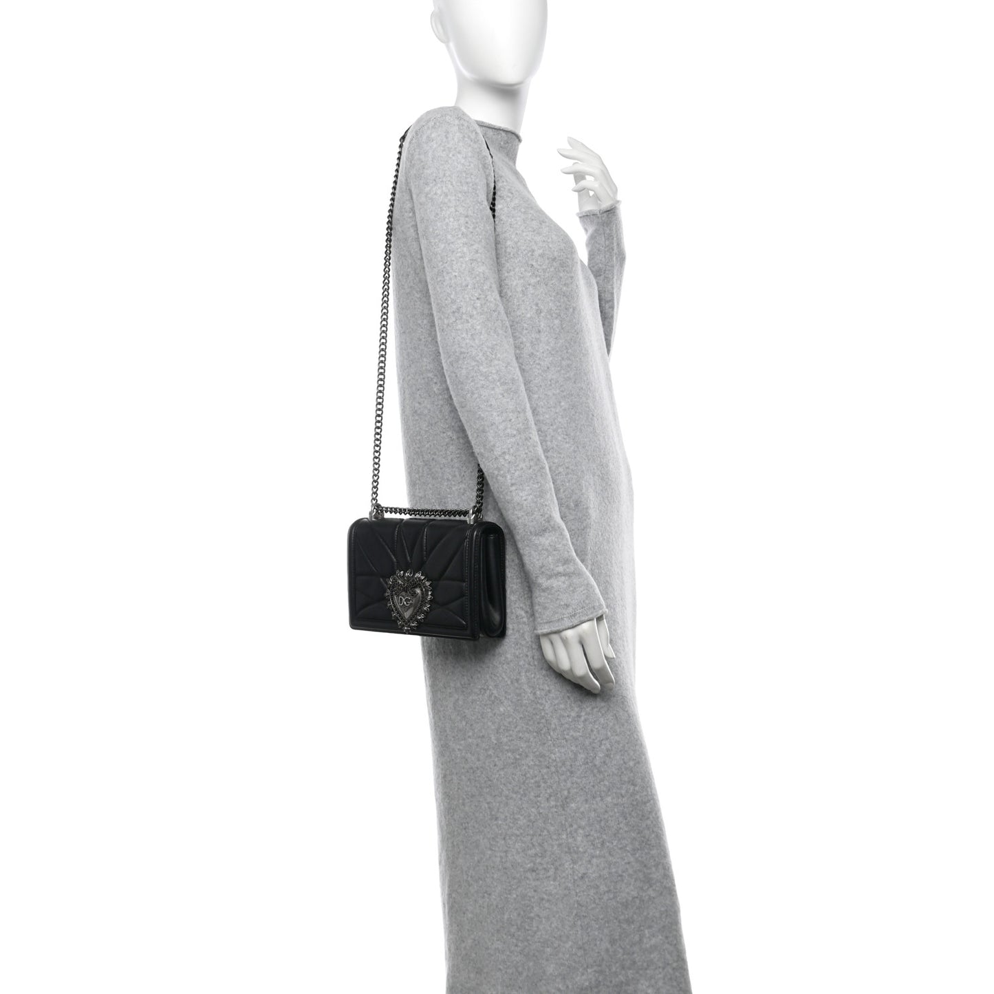 Calfskin Medium Devotion Crossbody Bag Black