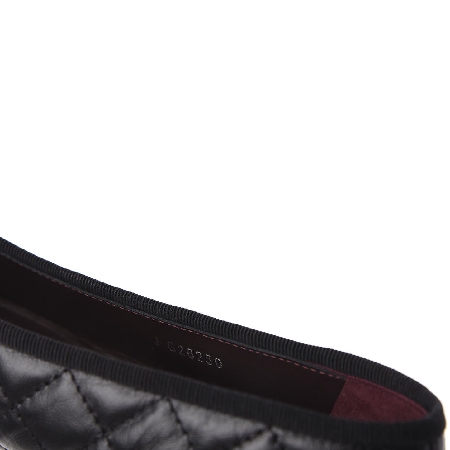 Aged Calfskin Quilted CC Cap Toe Ballerina Flats 40.5 Black