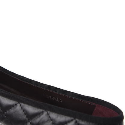 Chanel Aged Calfskin Quilted CC Cap Toe Ballerina Flats 40.5 Black 9 of 10