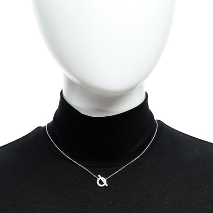 Hermes 18K White Gold Diamond Finesse Pendant Necklace 12 of 12