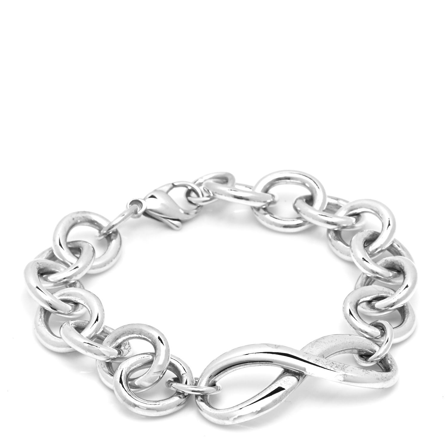 Tiffany Sterling Silver Wide Infinity Chain Bracelet 1 of 4