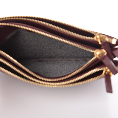 Celine Lambskin Small Trio Crossbody Bag Burgundy 6 of 13