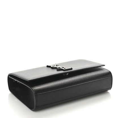 Saint Laurent Grain De Poudre Small Monogram Monochrome Kate Satchel Black 4 of 10