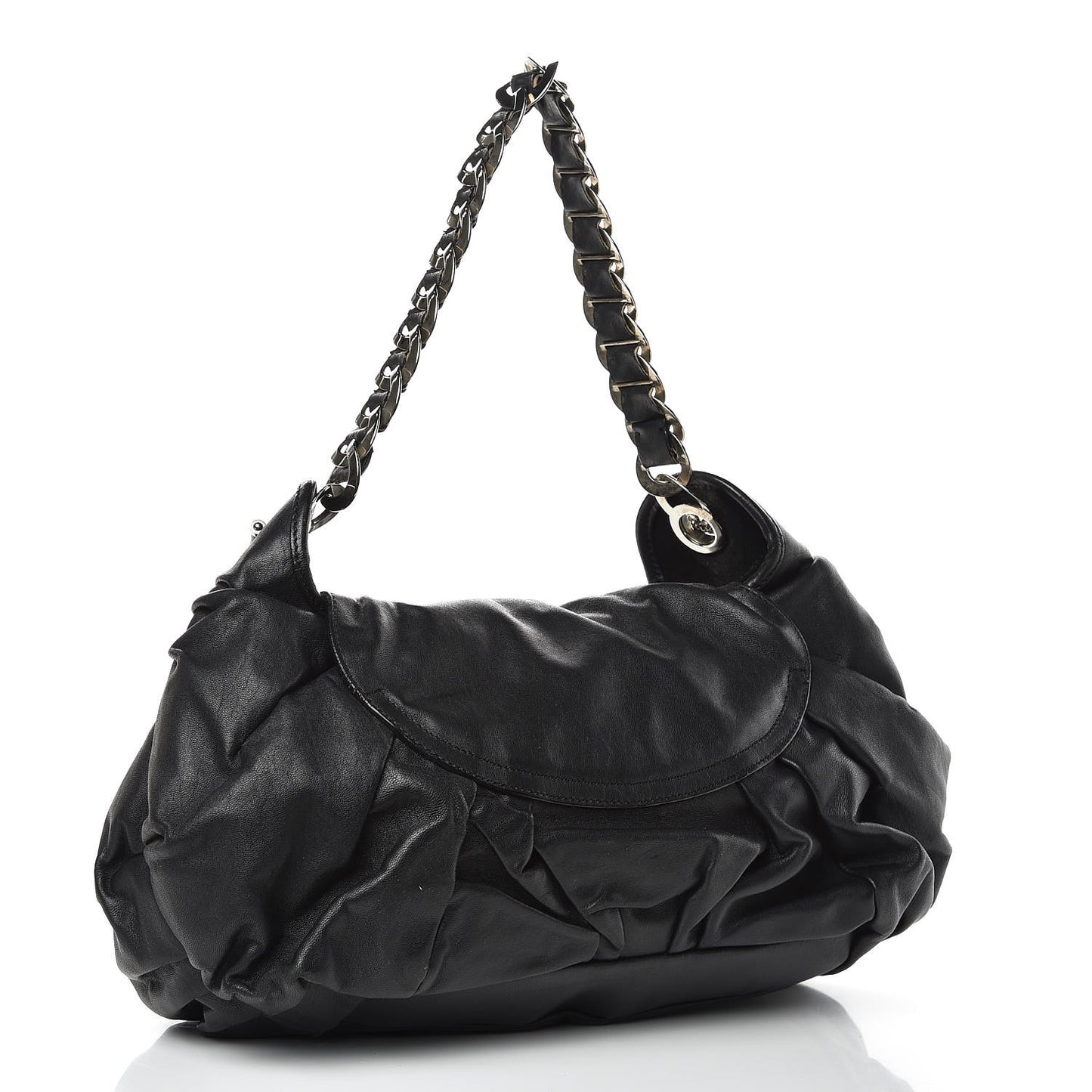 CHRISTIAN DIOR Lambskin Jazzclub Shoulder Bag Black