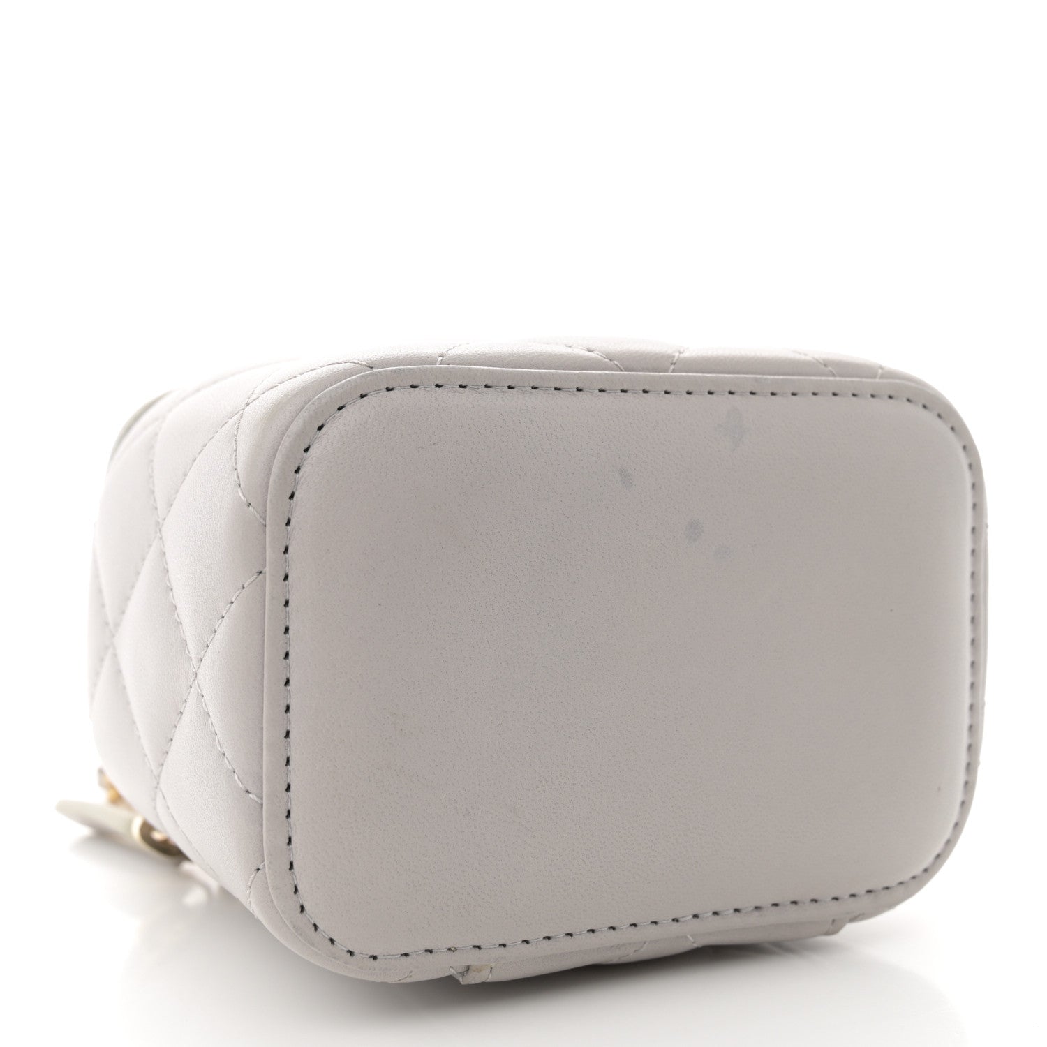 Chanel Lambskin Quilted Top Handle Mini Vanity Case With Chain Grey 4 of 14