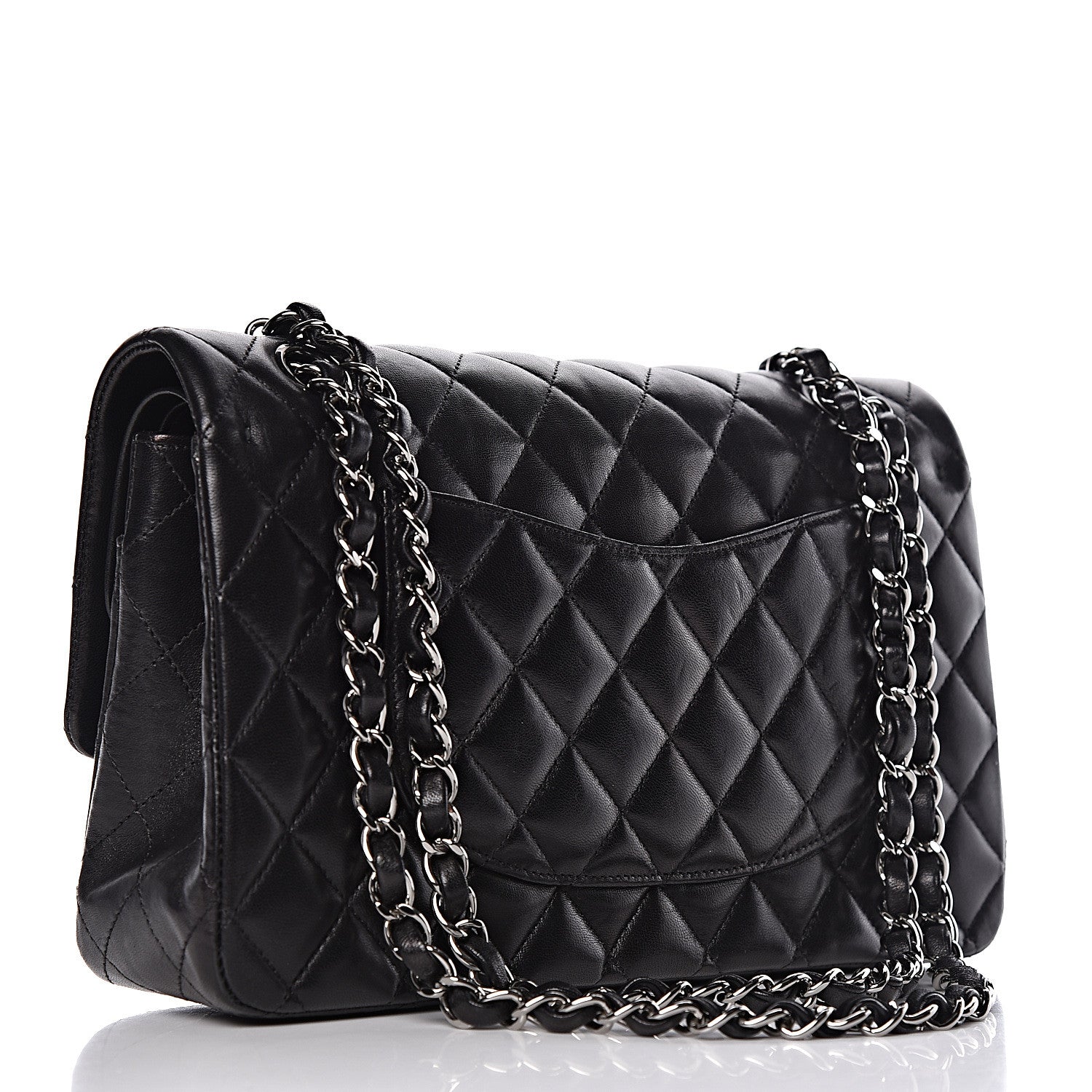 Chanel Lambskin Quilted Medium Double Flap Black 3 of 16