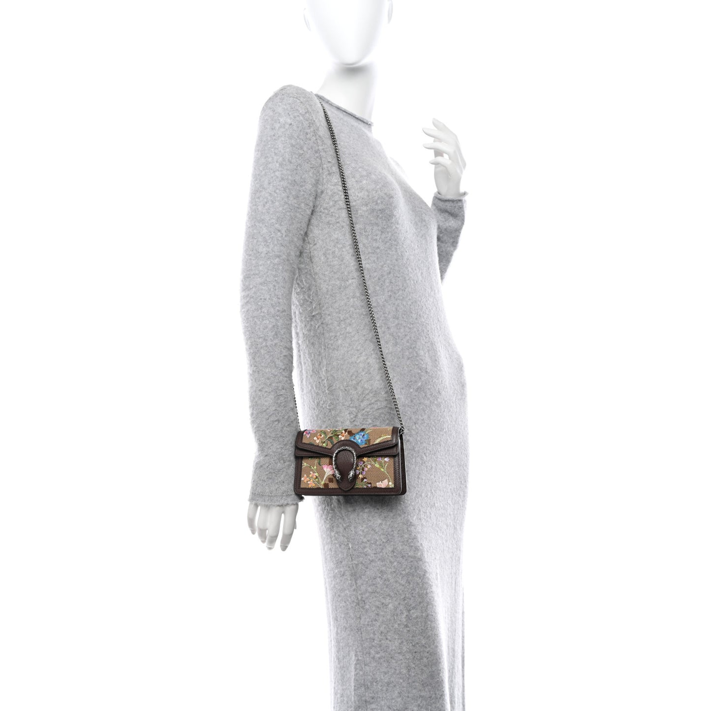 Monogram Jumbo GG Textured Dollar Calfskin Embroidered Super Mini Dionysus Shoulder Bag Camel Ebony New Acero Multicolor