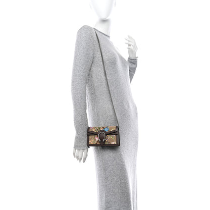 Gucci Monogram Jumbo GG Textured Dollar Calfskin Embroidered Super Mini Dionysus Shoulder Bag Camel Ebony New Acero Multicolor 2 of 14