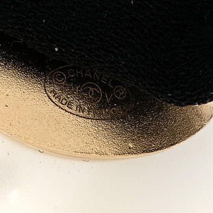 Chanel Pearl CC Hair Tie Black Gold Pearly White 3 of 3