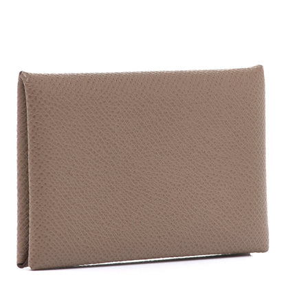 Hermes Epsom Calvi Card Case Etoupe 3 of 8