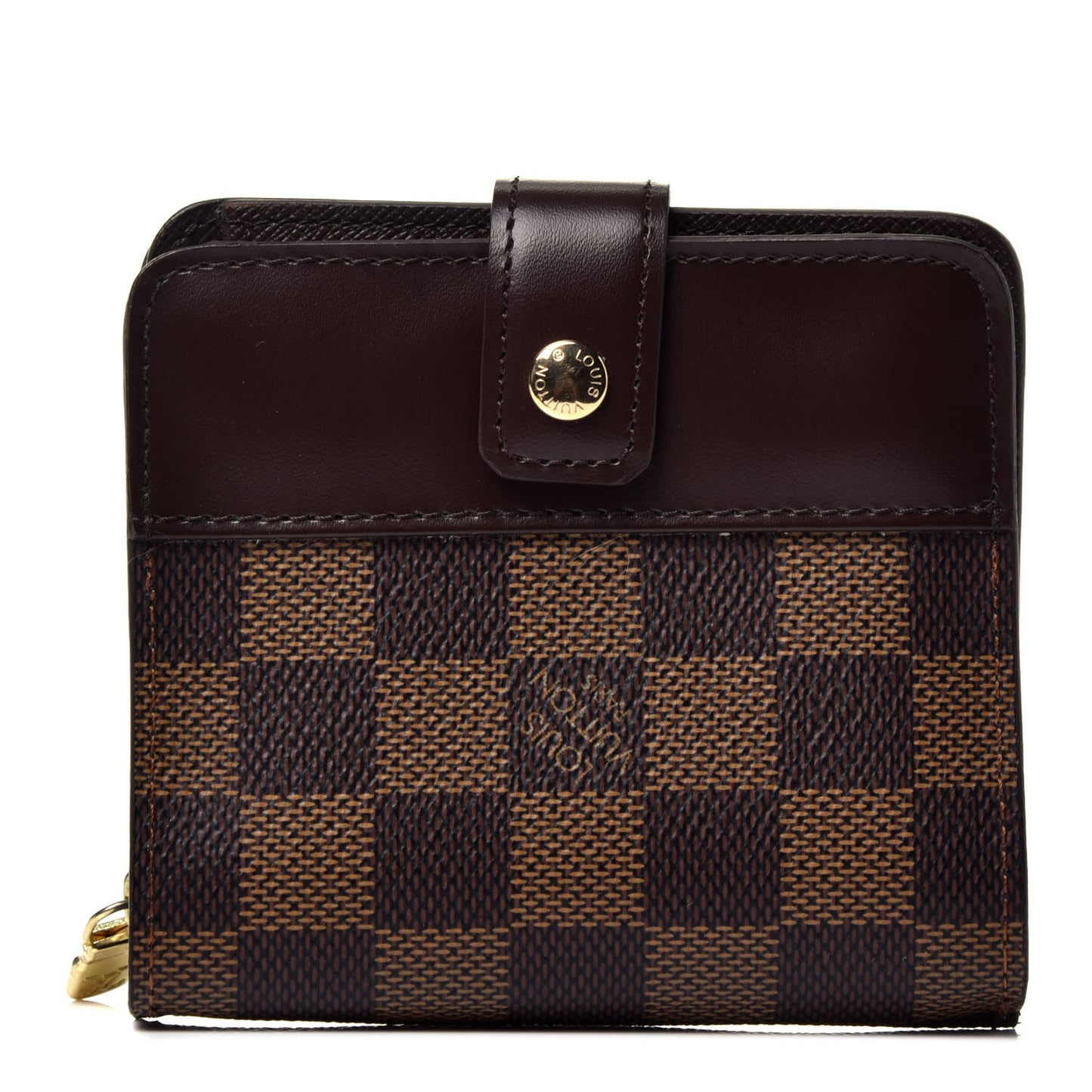 Damier Ebene Zippe Zipped Compact Wallet